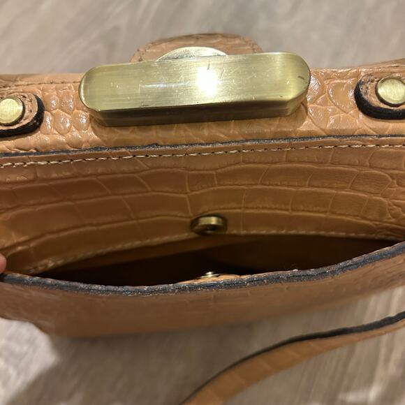 Patricia Nash Nela Croc Embossed Leather Satchel Biscuit Top Handle Crossbody - Picture 12 of 16